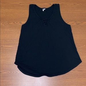 Plain black tank top